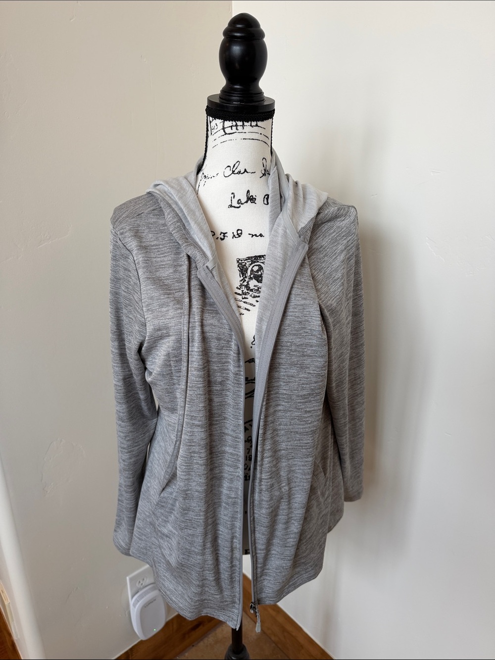 32 Degrees Light Gray Hooded Zip Jacket for Women